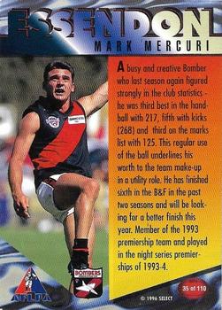 1996 Select AFL Centenary Series #35 Mark Mercuri Back